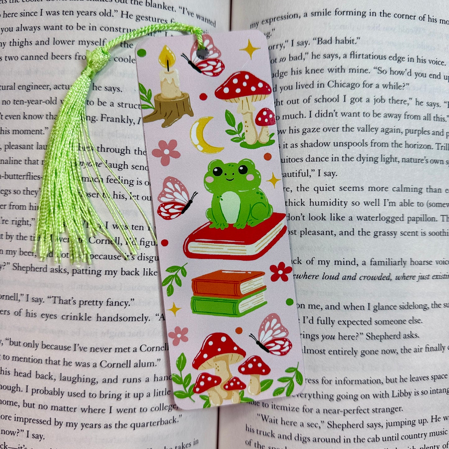 Froggy Mushroom Metal Bookmark