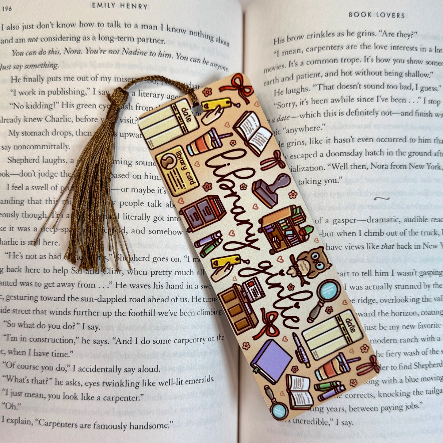 Library Girl Metal Bookmark