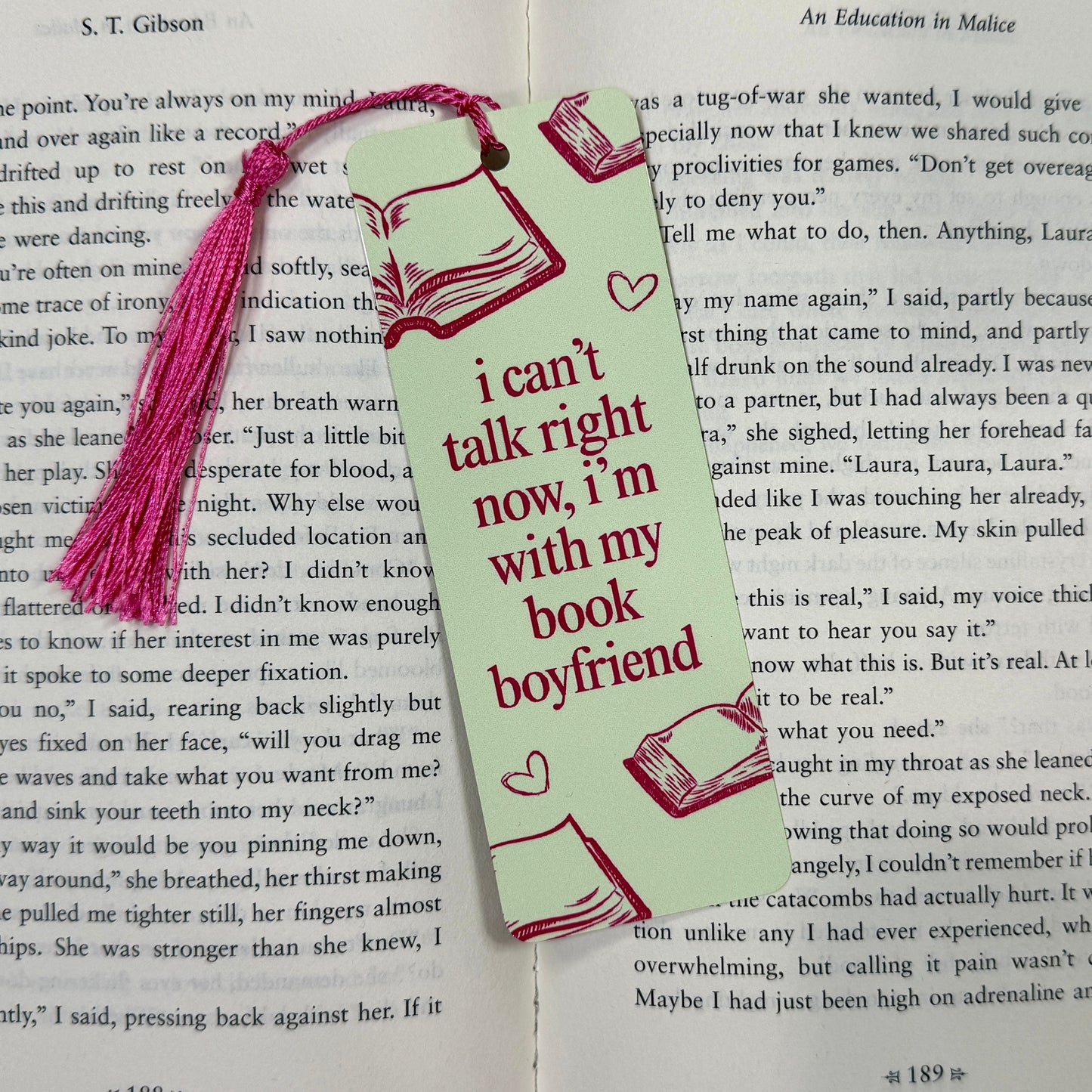 With My Book Boyfriend Metal Bookmark