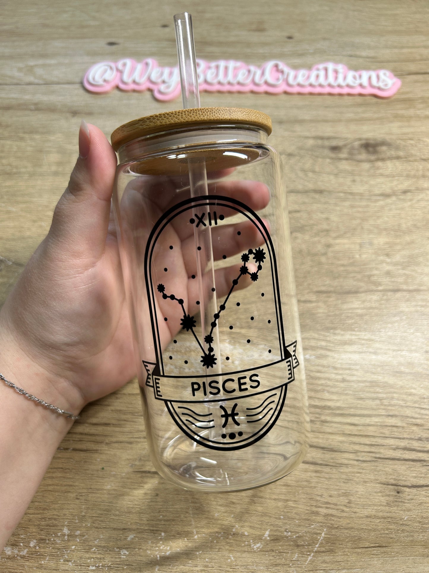 Zodiac Signs 16oz Can Glass