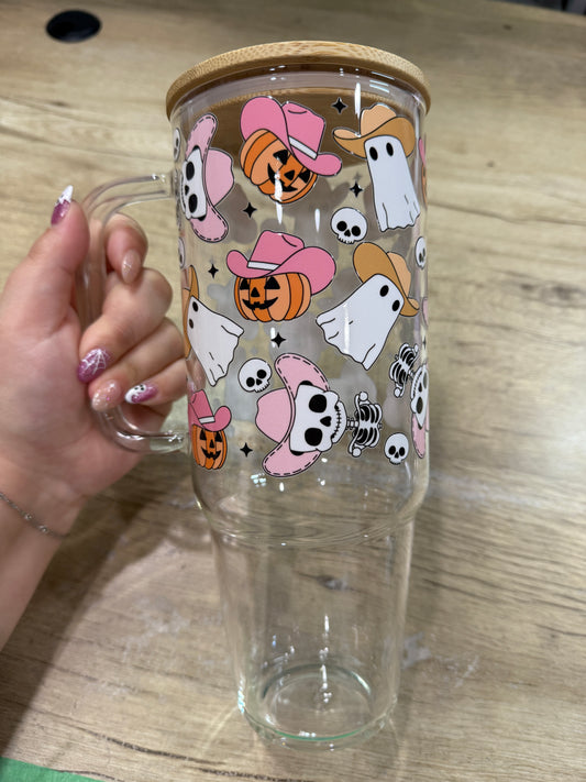 Cowboy Pumpkins 40oz Glass Mug