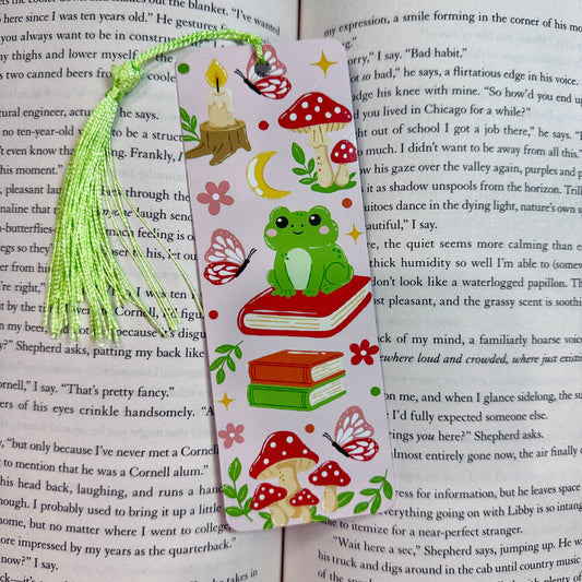 Froggy Mushroom Metal Bookmark
