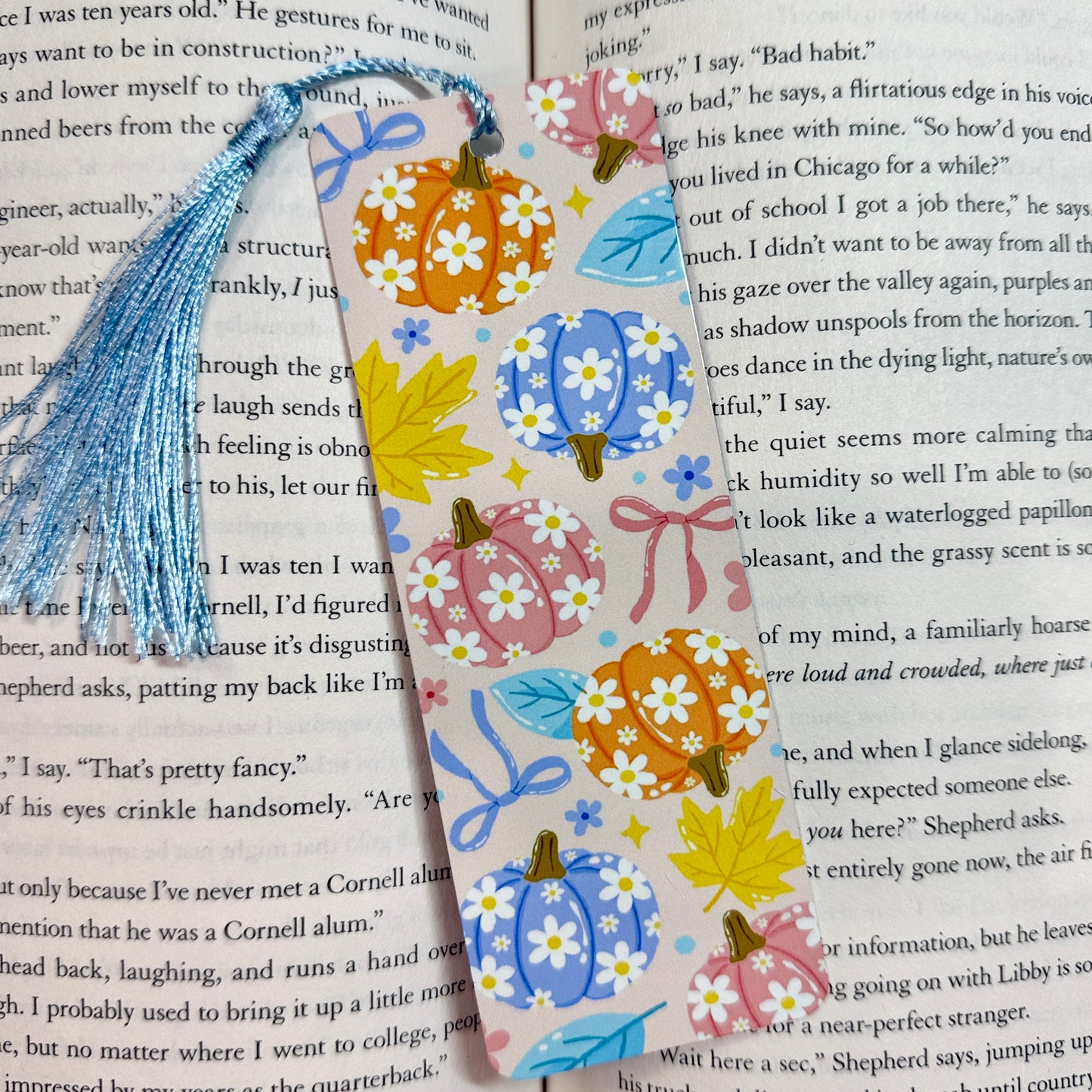 Daisy Pumpkins Metal Bookmark