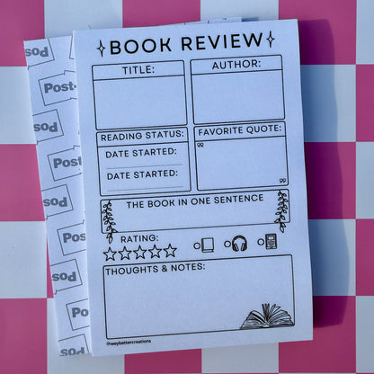 Simple Book Review Post-It Note