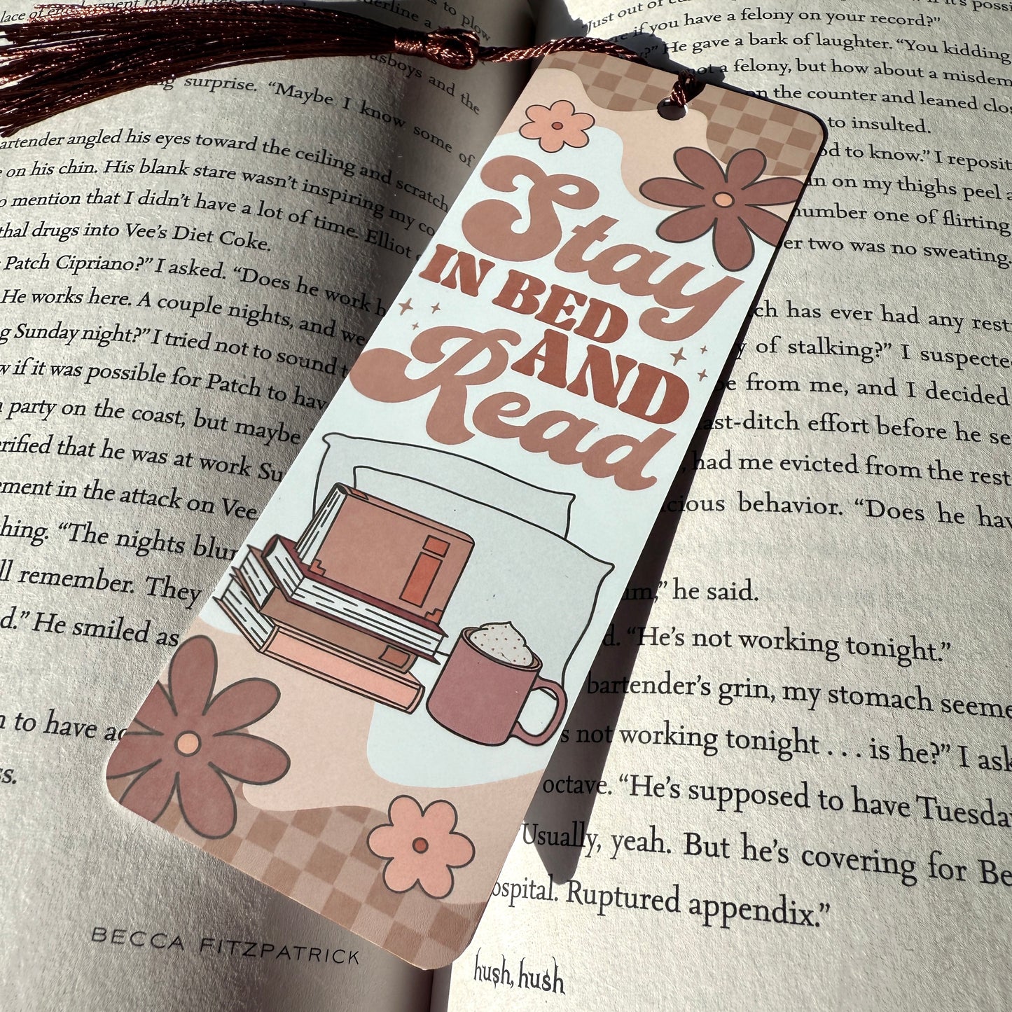 Stay in Bed Metal Bookmark