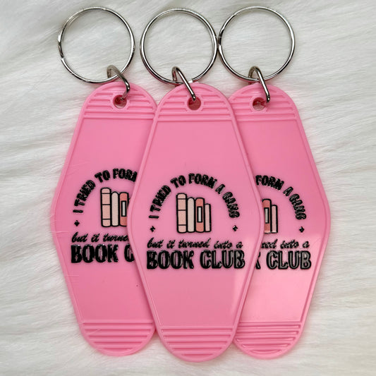 Book Club Group Motel Keychain