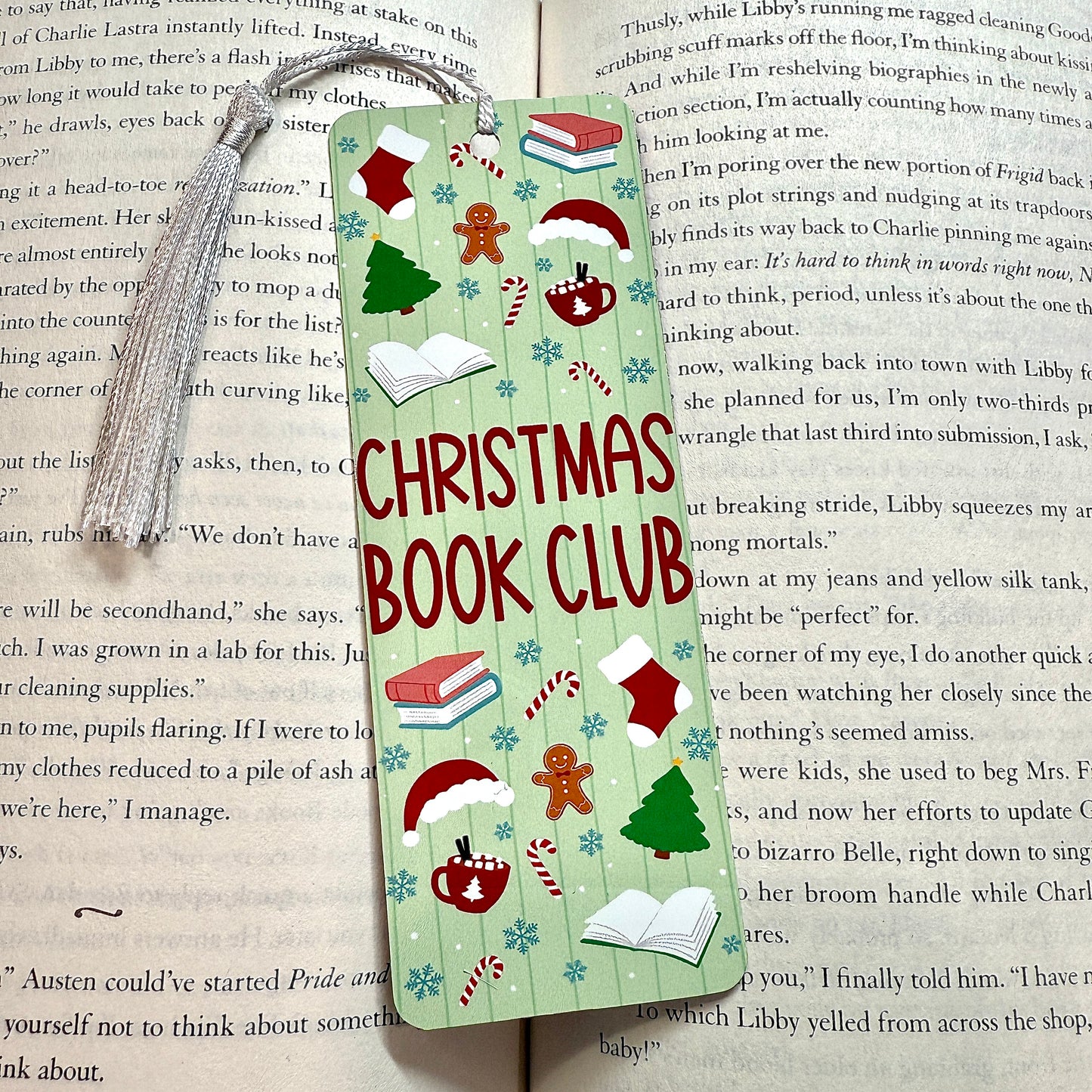 Christmas Book Club Metal Bookmark