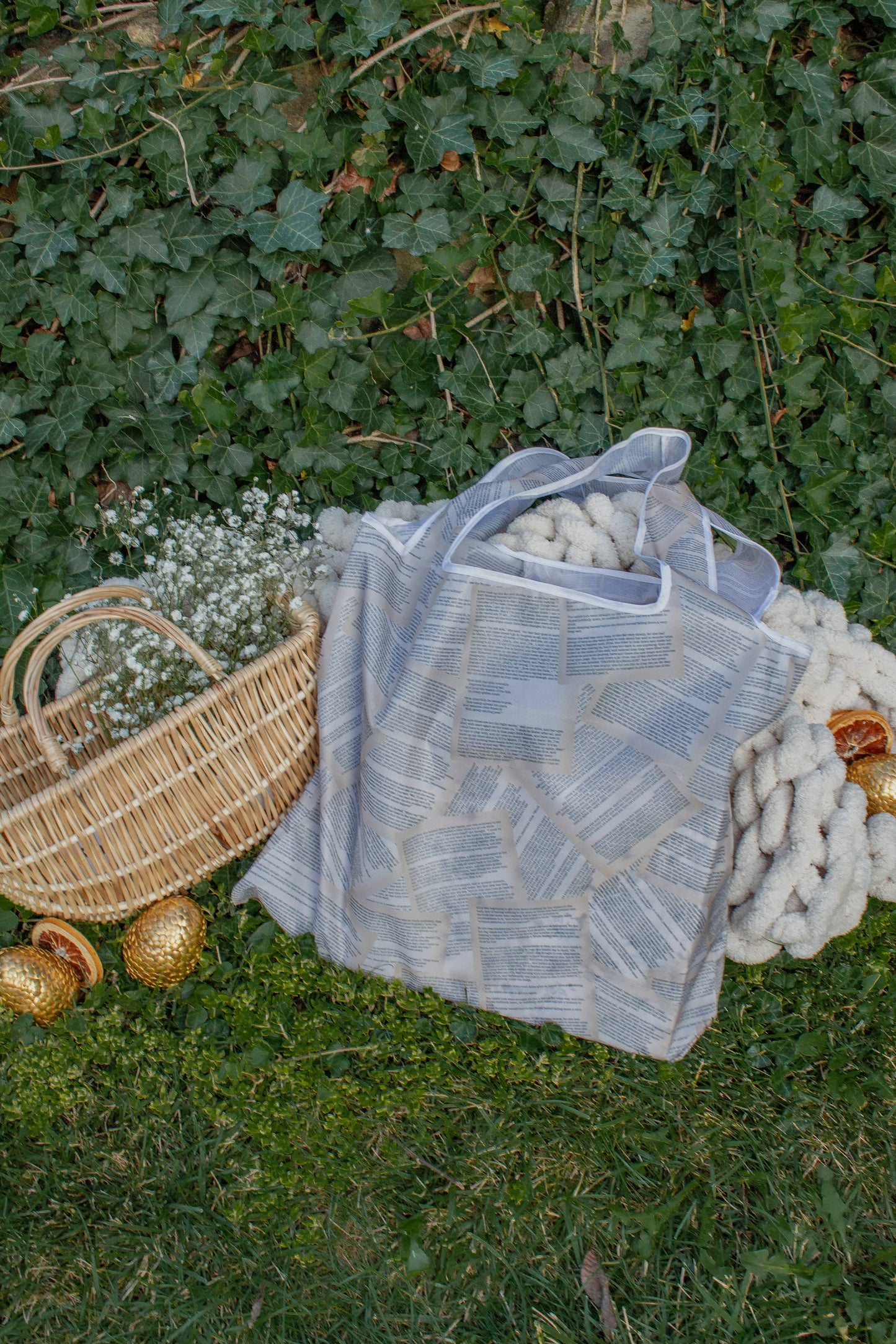 Book Pages Foldable Tote