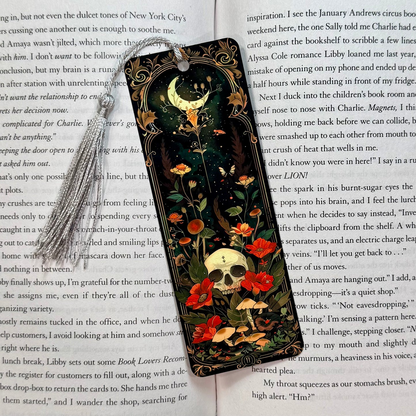 Moonlit Skull Metal Bookmark