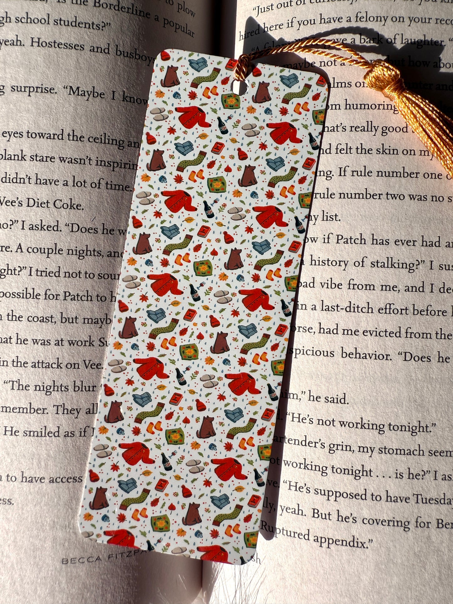 Cozy Fall Things Metal Bookmark