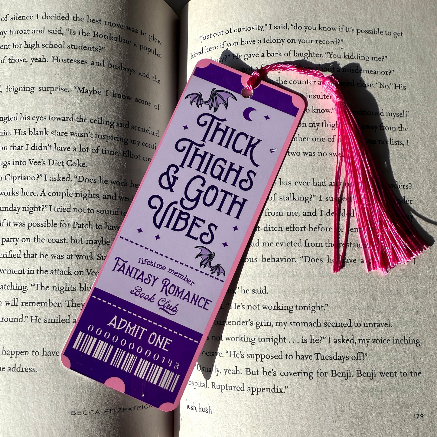 Thick Thighs & Goth Vibes Metal Bookmark