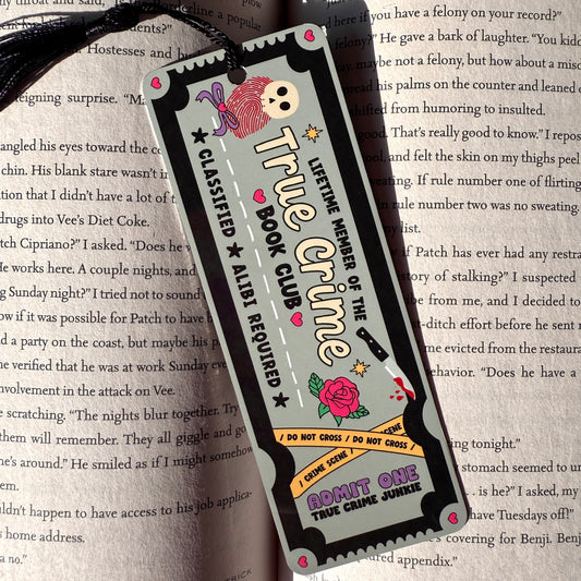 True Crime Book Club Metal Bookmark