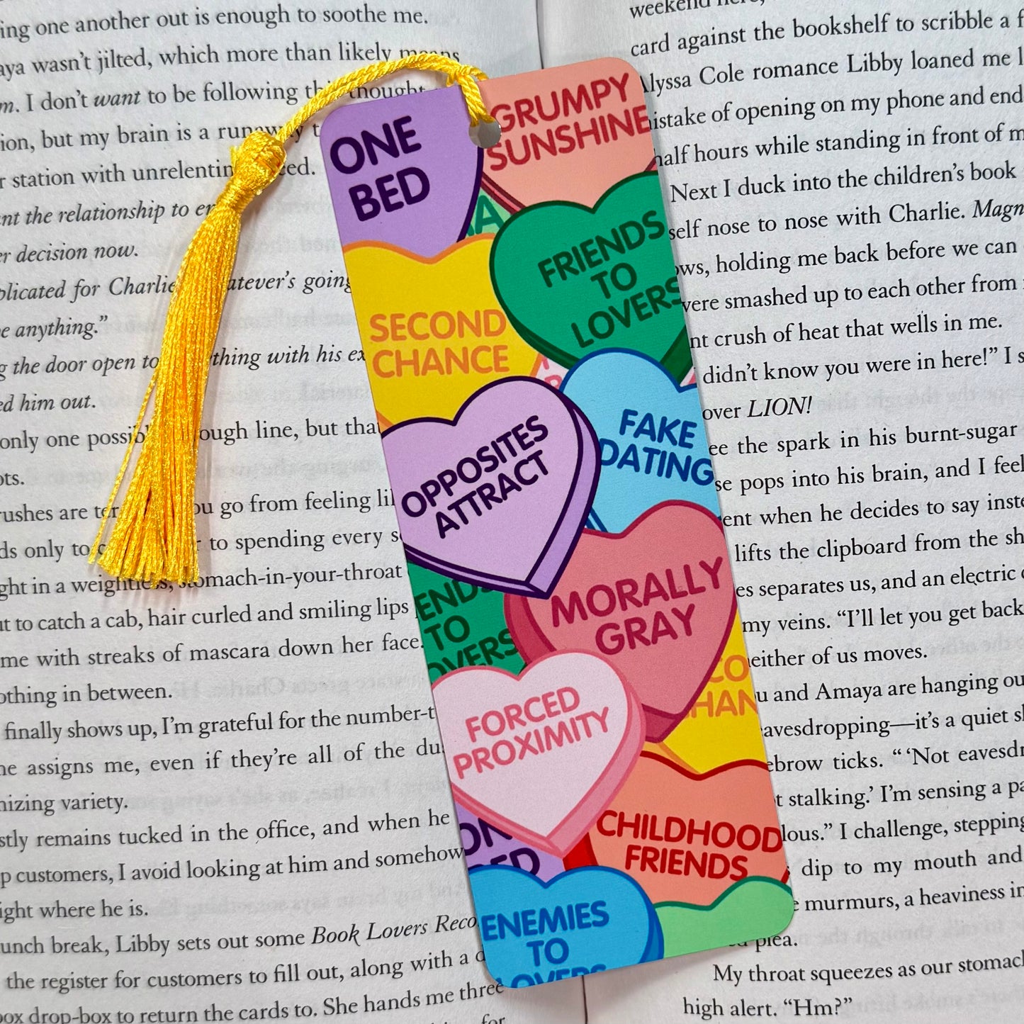 Romance Book Tropes Metal Bookmark