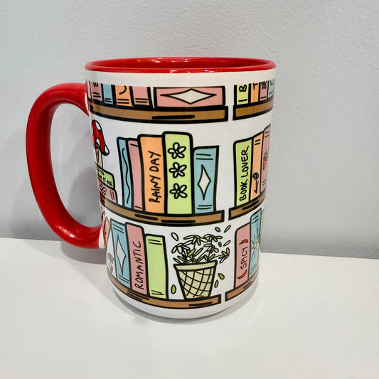 Bookshelf Ceramic Mug