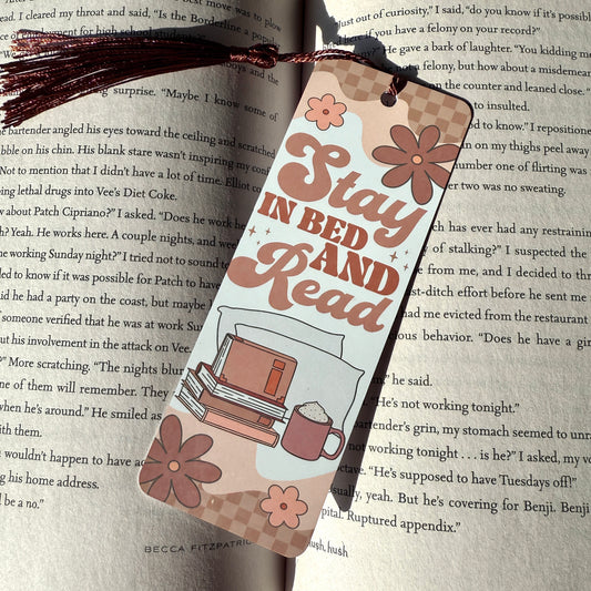 Stay in Bed Metal Bookmark