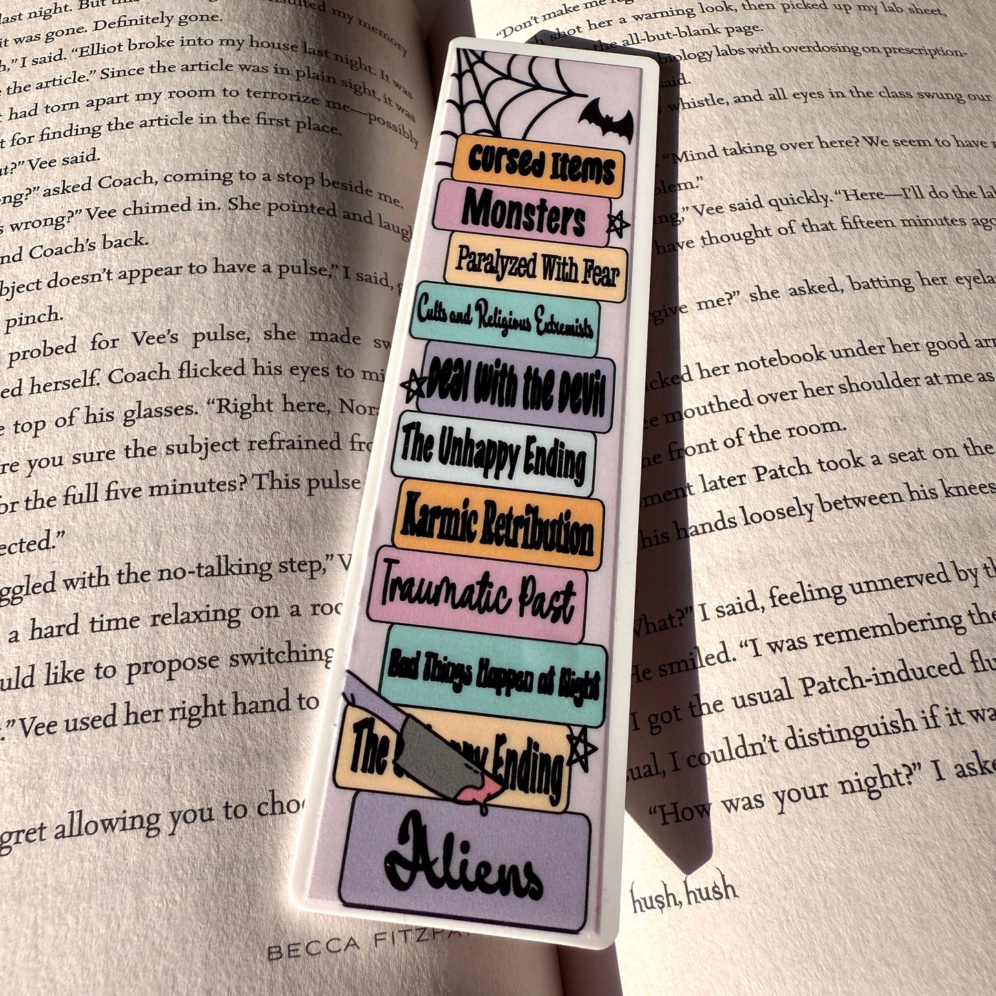 Thriller Tropes Acrylic Bookmark