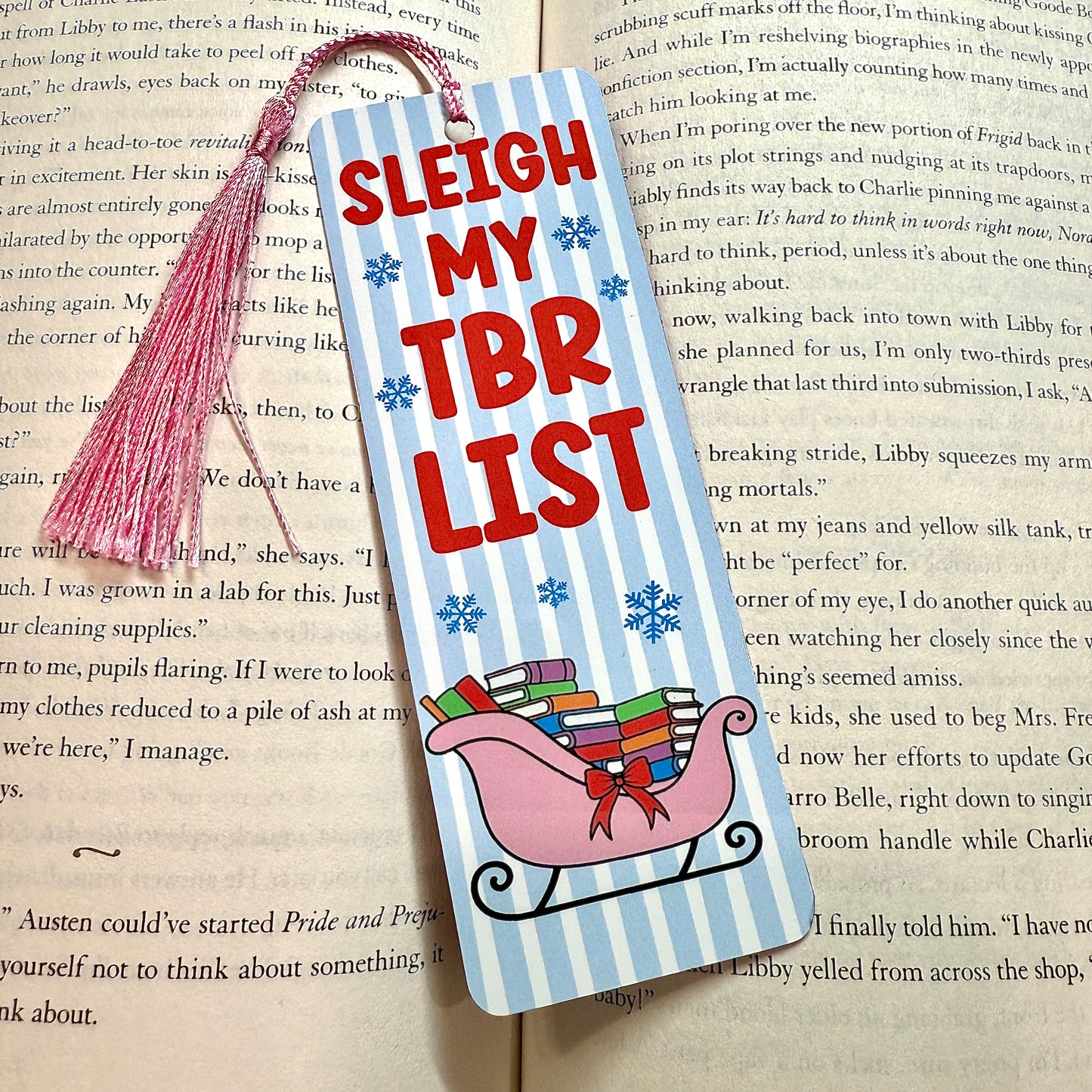 Sleigh My TBR Metal Bookmark