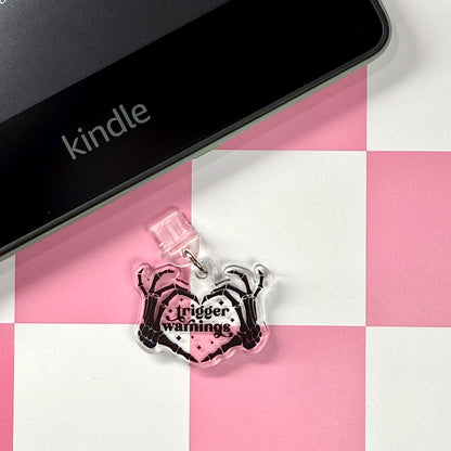Trigger Warnings Dust Plug Charm