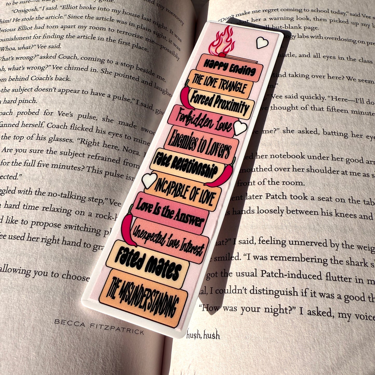 Romance Tropes Acrylic Bookmark