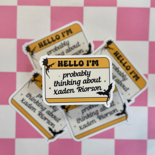 Thinking about Xaden Sticker