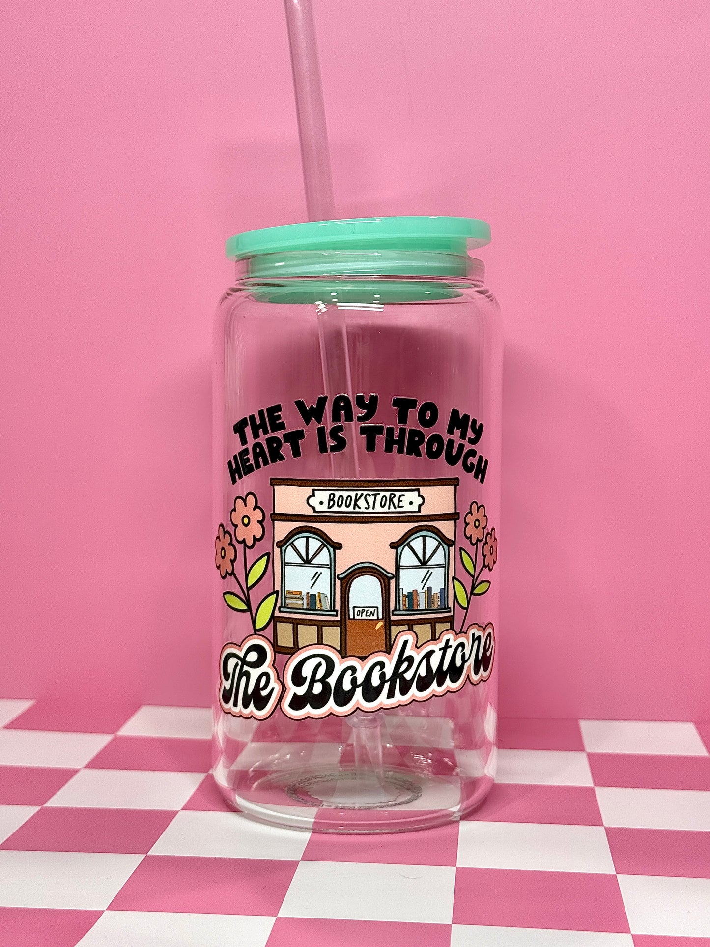 The Way to My Heart 16oz Can Glass