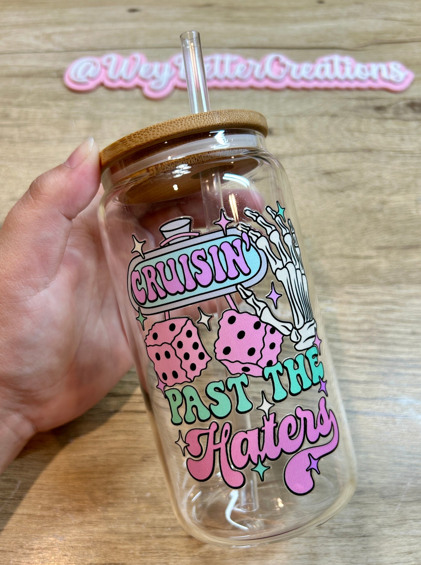 Crusin’ Past Haters 16oz Can Glass