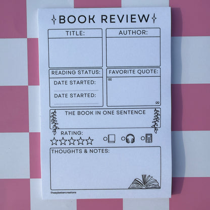 Simple Book Review Post-It Note
