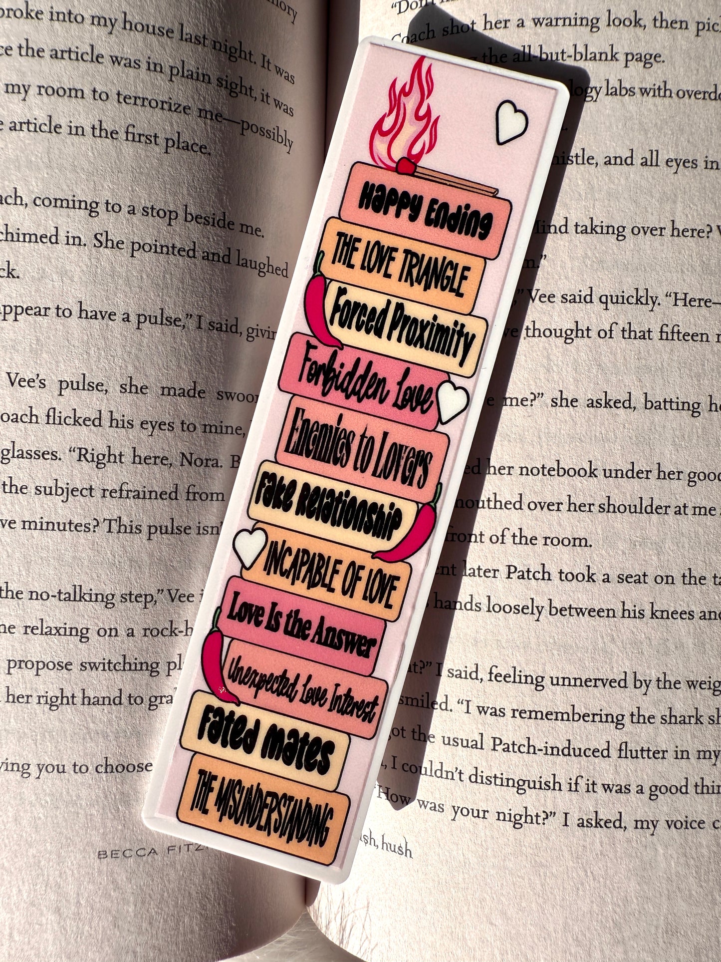 Romance Tropes Acrylic Bookmark