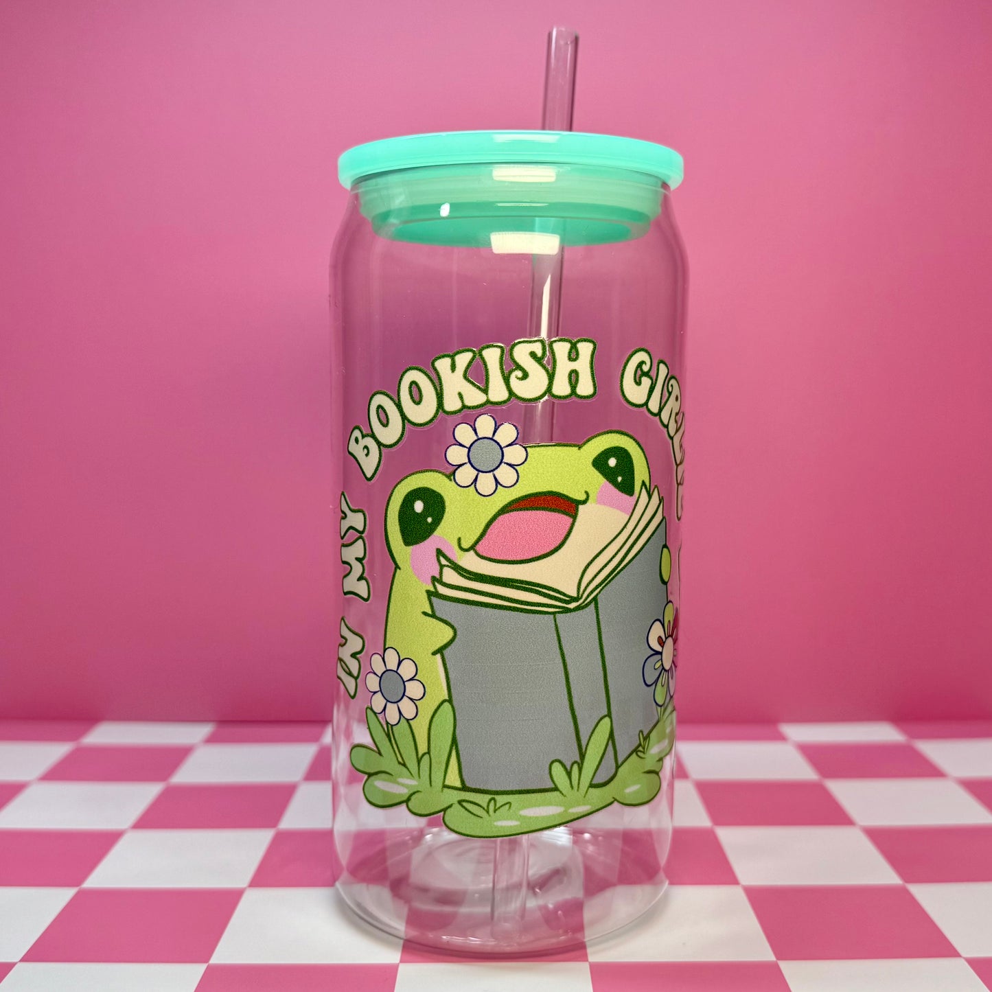 Bookish Girlie Plastic Can Glass