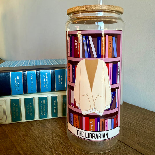 Librarian Tarot 20oz Can Glass