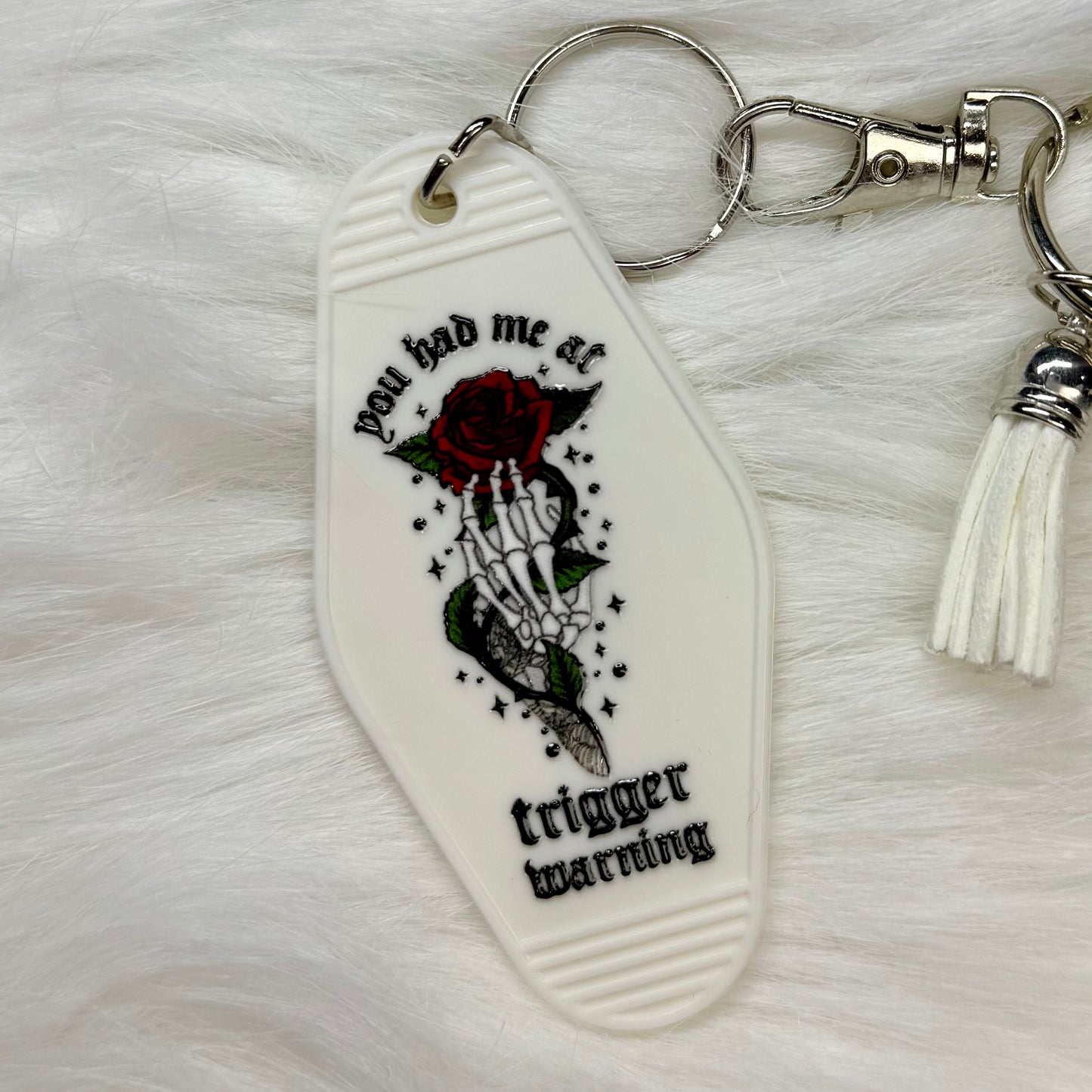 Trigger Warnings Motel Keychain