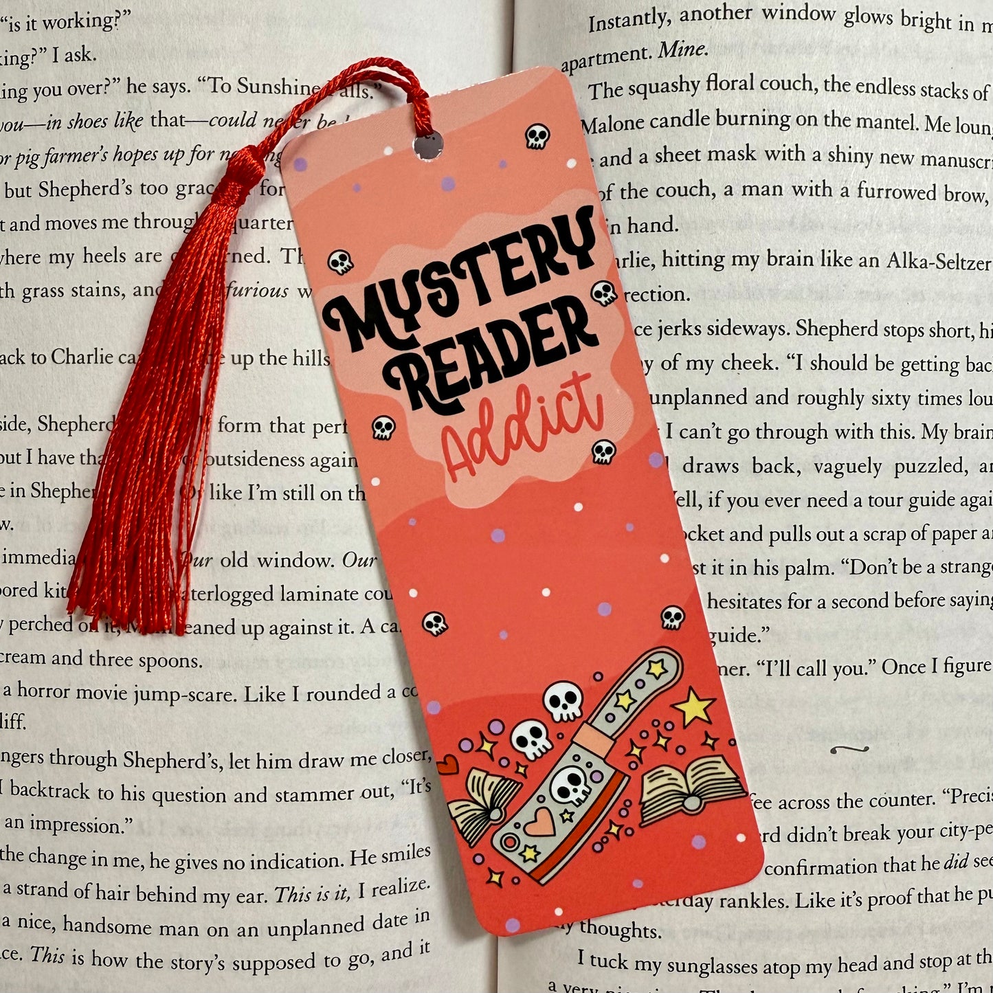 Mystery Addict Metal Bookmark