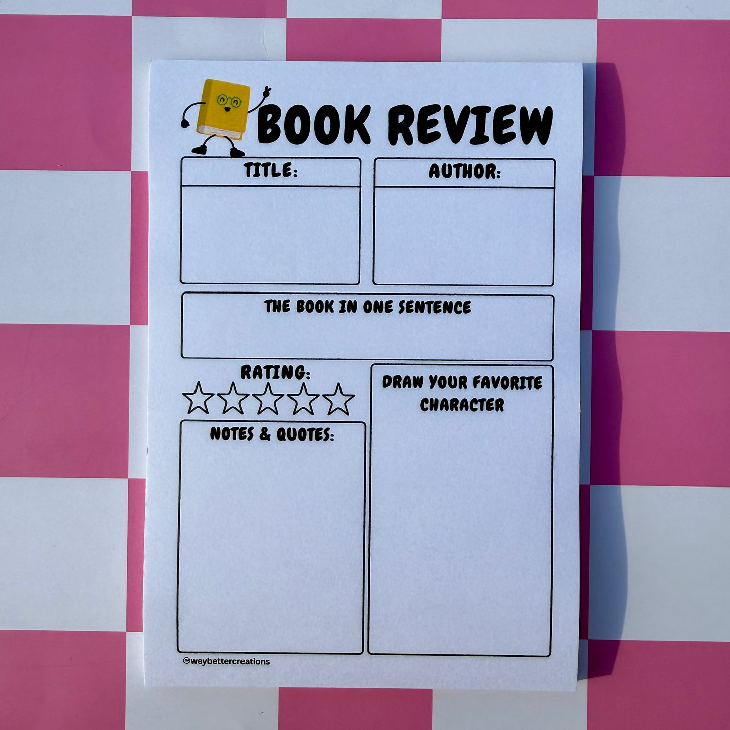 Kids Book Review Post-It Note