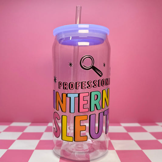 Internet Sleuth Plastic Can Glass