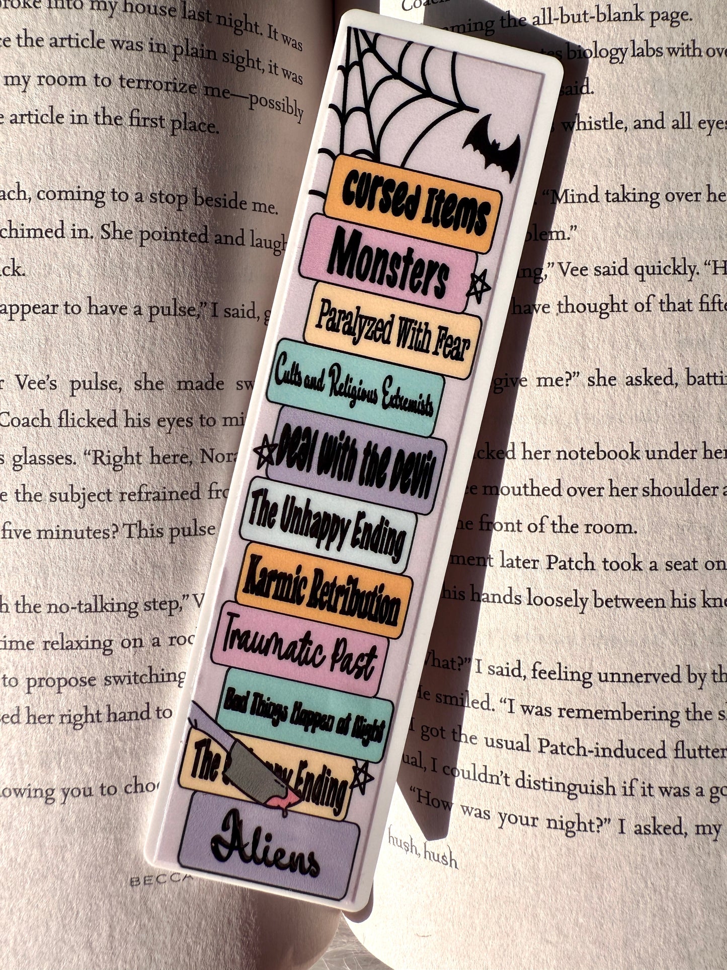 Thriller Tropes Acrylic Bookmark