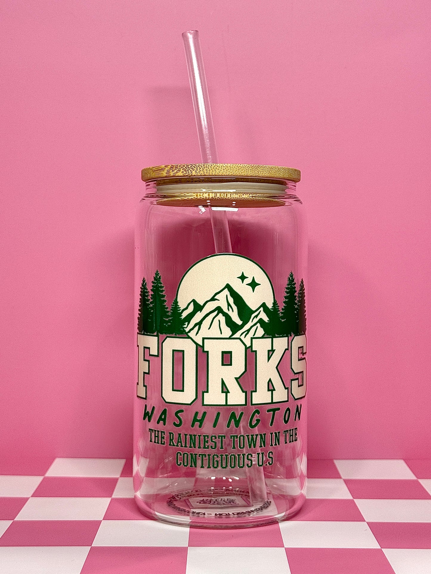 Forks 16oz Can Glass