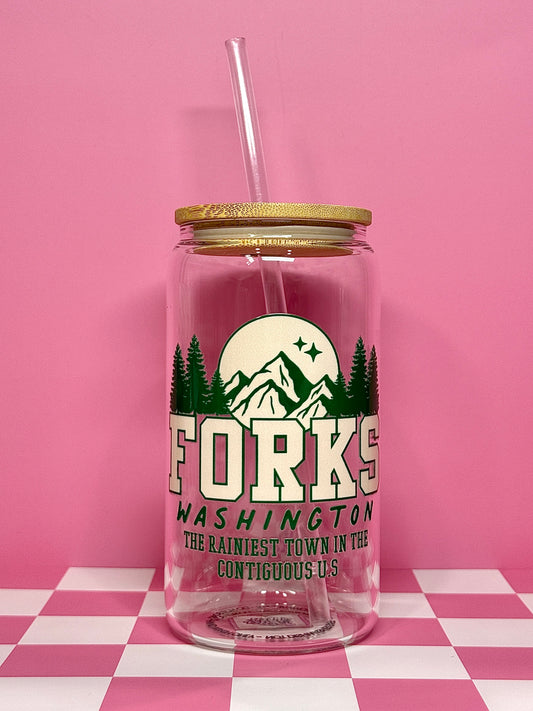 Forks 16oz Can Glass