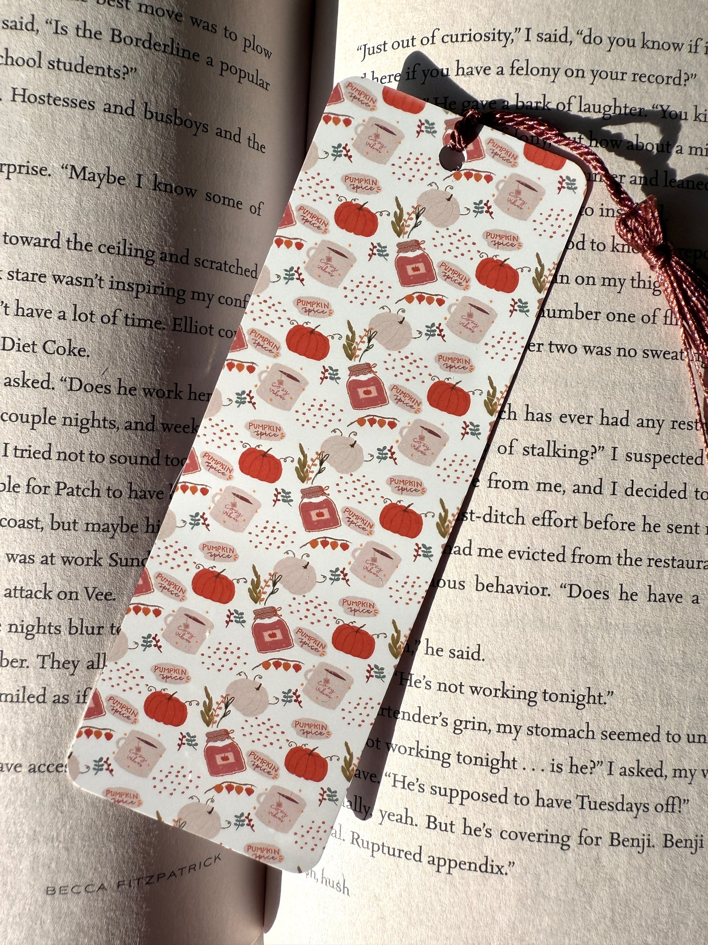 Pumpkin Spice Metal Bookmark