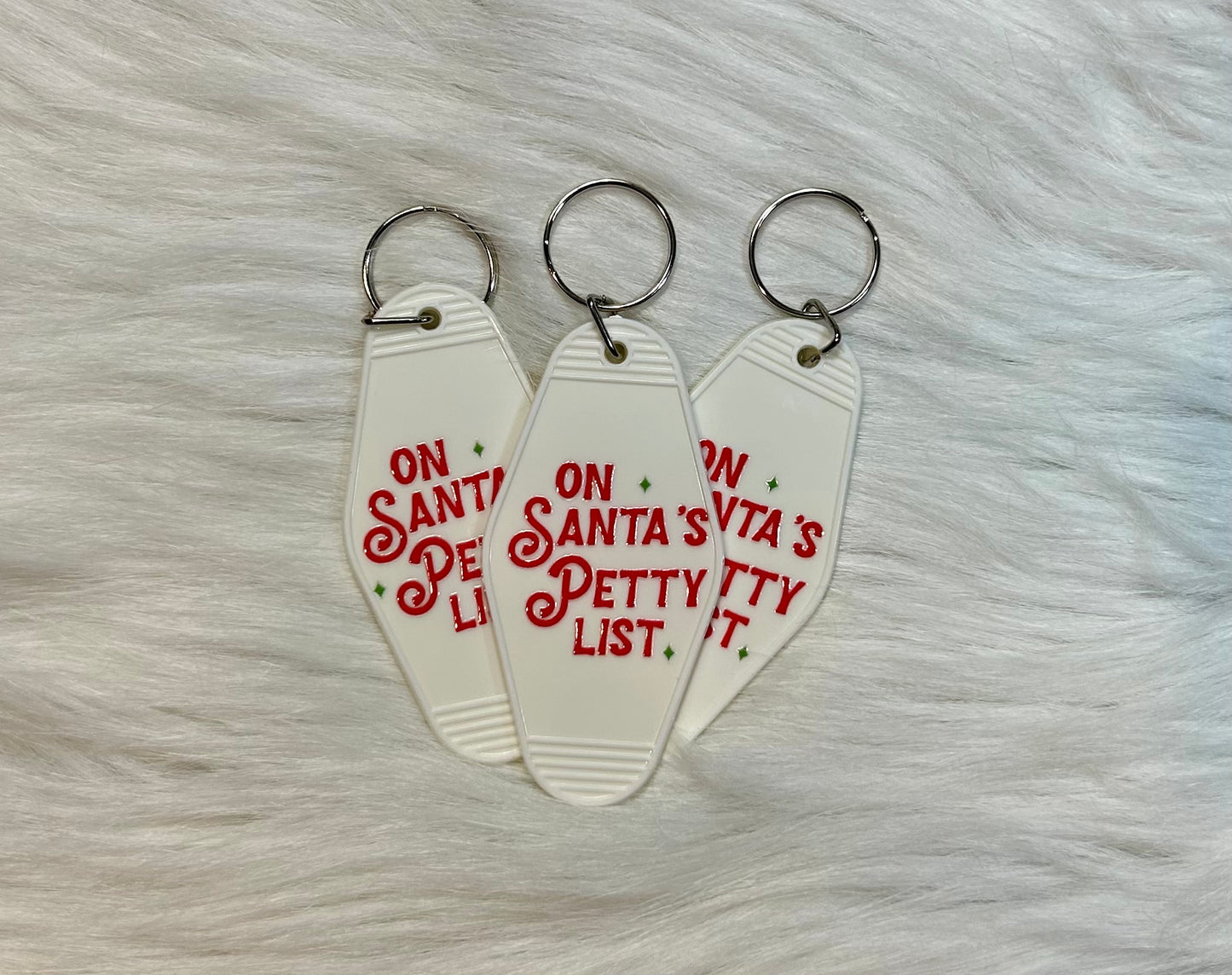 Santas Petty List Motel Keychain