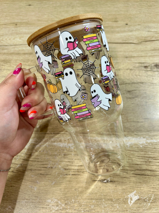 Bookish Ghosties 32oz Glass Mug