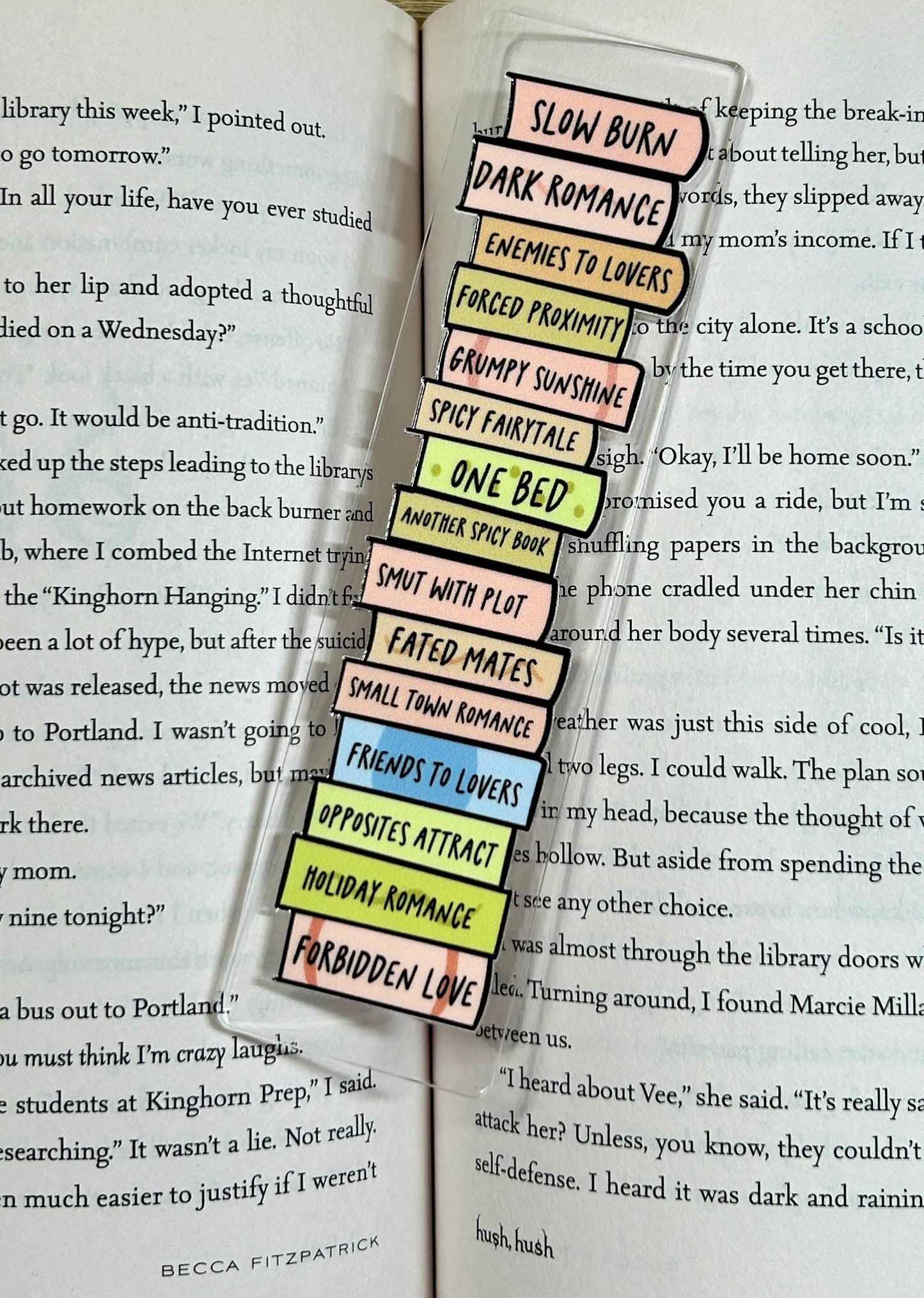 Book Tropes Acrylic Bookmark