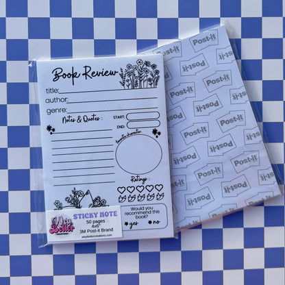 Floral Book Review Post-It Note