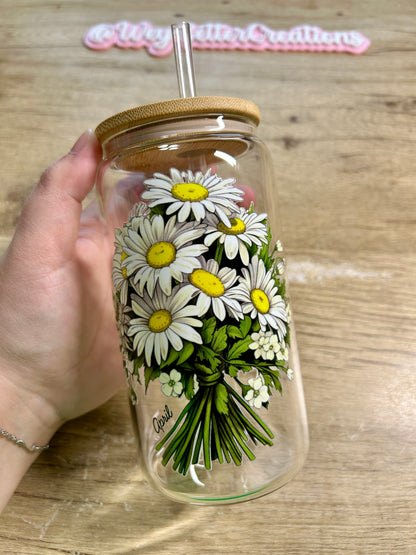 Birth Month Flower Can Glass