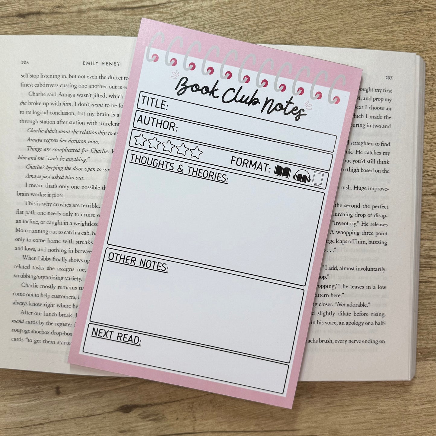 Book Club Notes Notepad