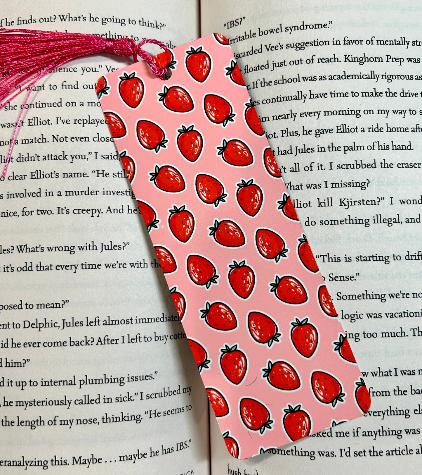 Strawberries Metal Bookmark