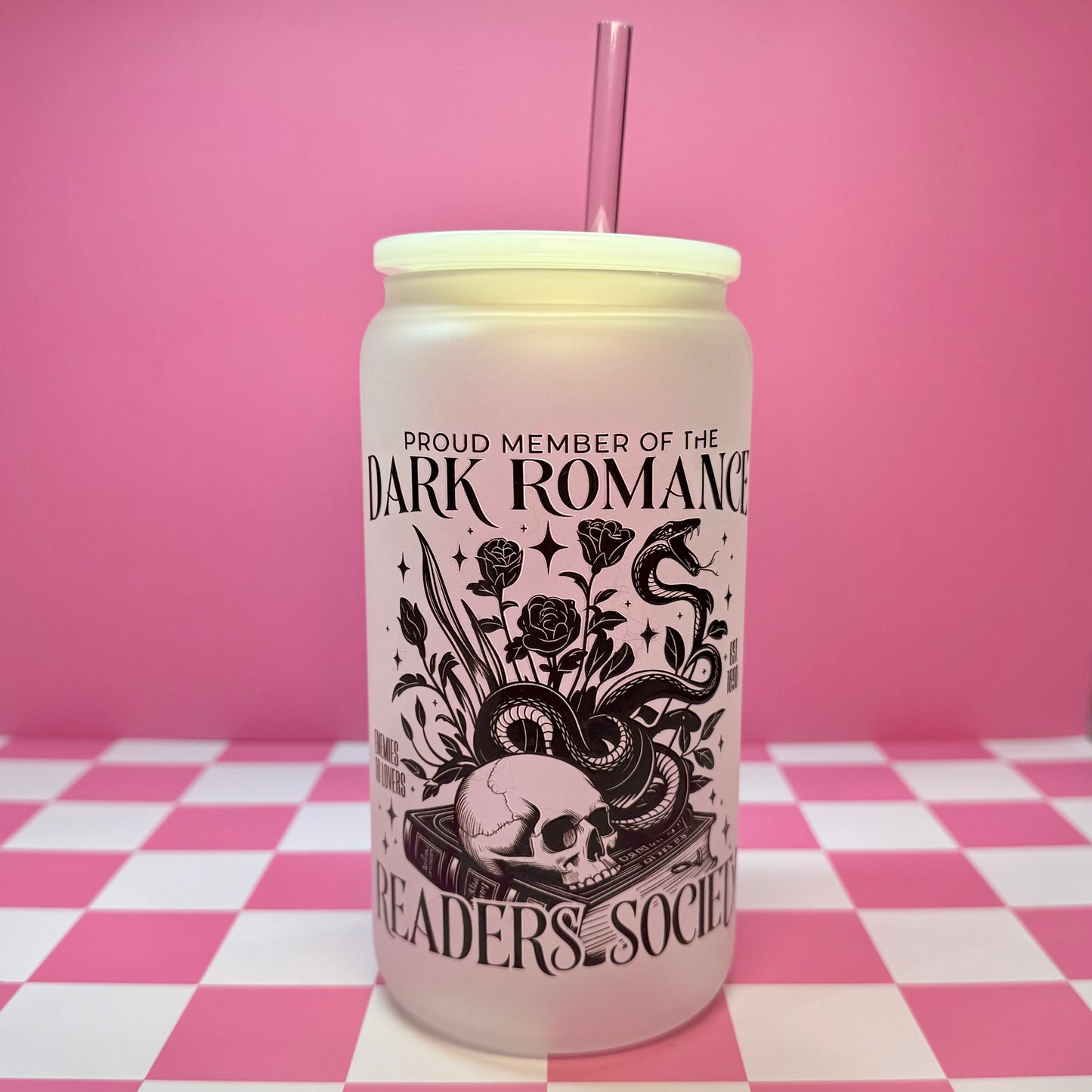 Dark Romance 16oz Can Glass