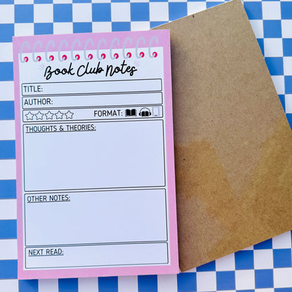 Book Club Notes Notepad