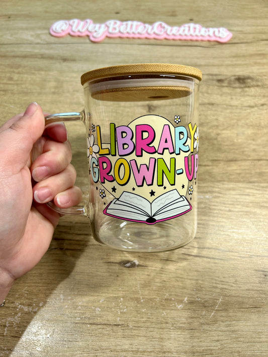 圖書館成人玻璃杯