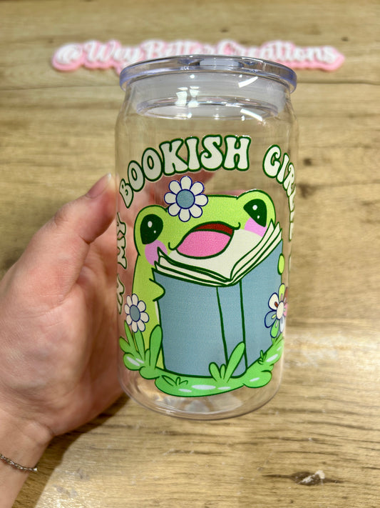 Bookish Girlie Plastic Can Glass