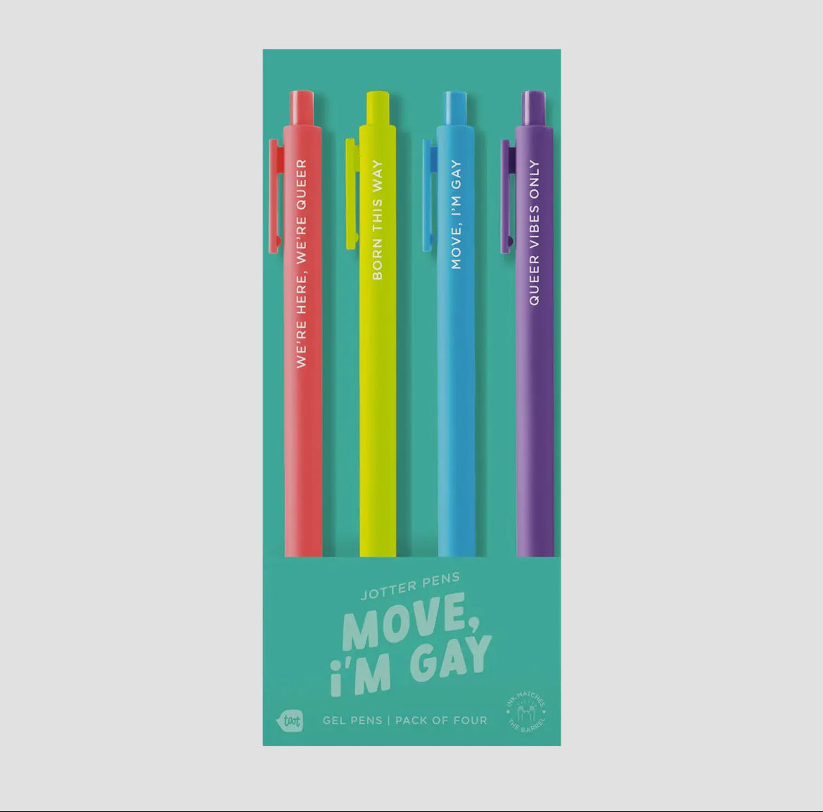 Move, I’m Gay Jotter Pen (4 Pack)